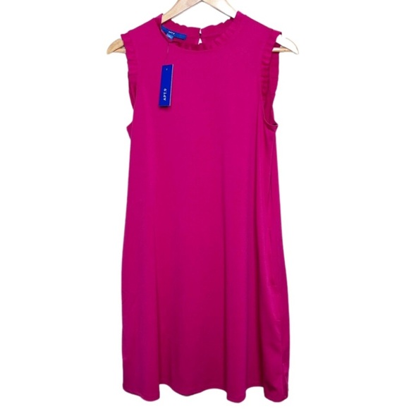 New with Tag Women's APT 9 Berry Ruffle Neck Sleeveless Mini A-Lined Party Dress - Picture 1 of 16